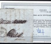 Württemberg Mi 13 b EF aus Stuttgart, Befund Irtenkauf BPP, ME 700€