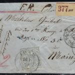 NDP Soldaten-Paketbrief mit K2 Idar n. Mainz, mit Ausgabest. 27.1 Nr.2