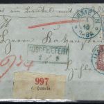 NDP Mi 1 + 5 MiF paketbegleitbrief Hameln n. Hehlen + Ra2 ausgeliefert