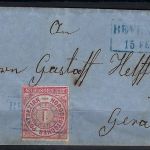 NDP Mi 4 EF mit Ra2 Bevensen 15. Febr. nach Gera