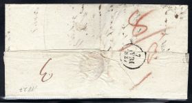 Baden Vorphila, roter L2 "R.1 Freyburg", Teilfranko-Brief n. Straßburg