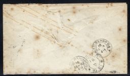 Baden GA 3 kr.ab Bischofsheim, Uhrrd St. 3, Bahnpost