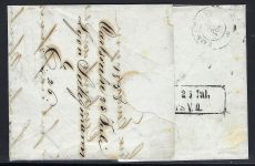 Baden Mi 6 Paar, MeF Ringstempel 24 Carlsruhe n. Emmendingen