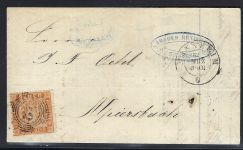 Baden Mi 11b EF mit Ringstempel 87 Mannheim ü. Stuttgart n. Alpirsbach