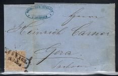 Baden Mi 15a EF mit Ra2 Lörrach n. Gera, Bahnpost