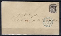 Hamburg GA-U 1 mit blauem K2 Hamburg und Rücks. 2. St. P. A. 11/12