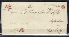 Hannover Vorphilabrief L1 Wagenfeld n. Diepholz, hs. Datum in rot