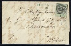 Hannover 2a ° EF Randstück mit RZ 10 und blauem Ra2 "Hoya"