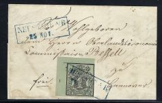 Hannover Mi 2a ° Eckrand OL mit RZ 1 und blauem Ra2 Neustadt a. R