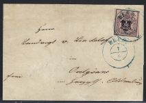 Hannover Mi 3a EF mit blauem K2 Leer nach Ovelgönne