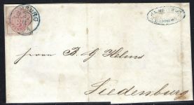 Hannover Mi 13 vollrandig EF mit blauem K2 Hamburg n. Liedenburg