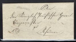 Preußen Vorphila 1832, Brief mit L1 Oberstein an den Bürgermeister