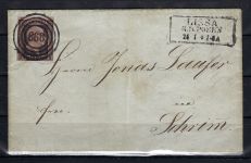 Preußen Mi 2a EF mit klarem Nr.-St. 868 und Ra3 Lissa R.B. Posen 26.7