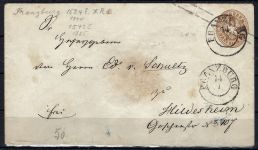 Preußen GA mit K2 Franzburg n. Hildesheim (blauer K2 Ankunftstempel)..