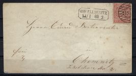 Sachsen Nachverwendung auf NDP Mi 6 EF, Gitterst. 151 Oberlugwitz