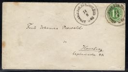 Schleswig-Holstein Mi 9 EF mit K1 Bahnpost nach Hamburg