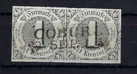 Thurn und Taxis Mi 7a Paar Briefstück mit vollständigem L2 Coburg