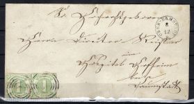 Thurn und Taxis Mi 41 als MeF mit Nr.St. 140 + K1 Ober-Ramstadt