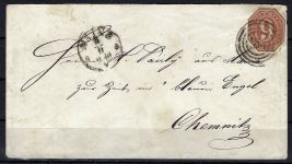 Thurn und Taxis GA mit Nr.-St. 134 Mainz n. Chemnitz