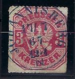 T. u. T. Nachverwendung auf Preußen Mi 24, blauer K1 Johannisberg