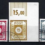 Ost Sachsen, Mi 44Ac, 46Ab, 47Ab, 48Ab, 48Ac je ° und gep. BPP ME 542€