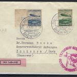 DR Zeppelinbrief Olympiafahrt 1936 mit Mi 606-607