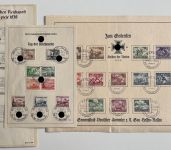 3. Reich, 3 Gedenkblätter mit Mi 609-16, 651-659, 730-738