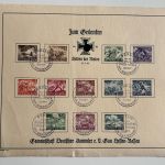 3. Reich, 3 Gedenkblätter mit Mi 609-16, 651-659, 730-738