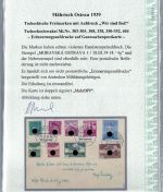 Sudetenland/Mährisch Ostrau Erinnerungsaufdr. P9 + Tschechische Marken