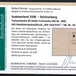Sudetenland / Reichenberg Mi 34 Postkarte, mit KB Brunel VP