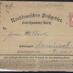 DR 1872, Mi 3 EF auf NDP Correspondenz-Karte mit Ra3 Metz-Bringenbrück
