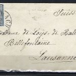 DR Mi 26 EF Auslandsbrief mit K1 Laubach nach Lausanne (Schweiz)