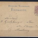 DR Ganzsache P 5 mit klarem Hufeisenstempel Dieuze nach Strassburg