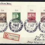 DR Mi 665-668 mit Oberrand, Einschreibekarte ab Wassertrüdingen