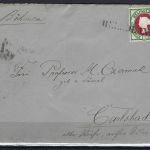 P) Helgoland Mi 14a EF n. Carlsbad (Böhmen), seltene Destination, BPP