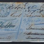 P) Preußen Nachsendung n. Friederikenhof, vielfache Nachsendeversuche