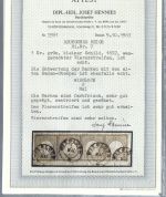 P) DR Mi 7 im 4er Streifen (selten) auf ∆, K2 Baden Nachverwendung