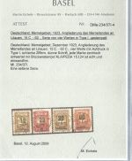 C) Memel Mi 234 - 237 I °einwandfrei, , FA Basel Prüfstelle, ME 7.000€