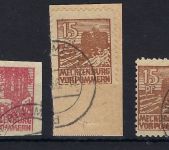 Meckl. Vorpommern Mi 9 d, 28 aII, 31 I, 37 I-III, alle BPP gp. ME 580€