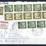 P) Bund Brief, Mi 350x DZ, RM 5er-Str. 347y RA Nr. 1000 + 350y Nr. 755