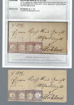 DR Mi 1 (3) einmal Paar + 16 MiF Ra2 Preussen Schebitz mit FA BPP