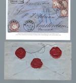 DR Mi 19 (4) MeF/Einschreiben mit K2 Barmen (Preußen), Befund Krug BPP