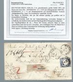 DR Mi 20 EF/Paketbegleitbrief mit K1 Wiesbaden (NDP), Befund Krug BPP