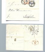 DR Mi 18, 20 Auslandsbrief Leipzig n. Neapel, Befund Krug BPP