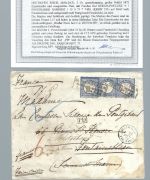 DR Mi 20 (3) einmal im Paar, Auslandsbrief nach Frankreich, Befund BPP