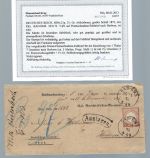 DR Mi 21a EF Dienst-Nachnahmebrief aus Bad Ems, Befund Krug BPP