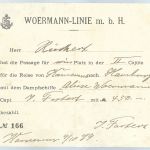 Woermann Linie, Kamerun n. Hamburg 1919, Rückkehr Ticket