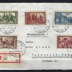 Saar Mi 299-303 Satzbrief/Einschreiben echt befördert, Befund Ney VPP