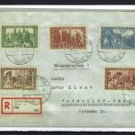 Saar Mi 299-303 Satzbrief/Einschreiben echt befördert, Befund Ney VPP