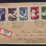 Saar Mi 309-313 Satzbrief/Einschreiben echt befördert, Befund Ney VPP